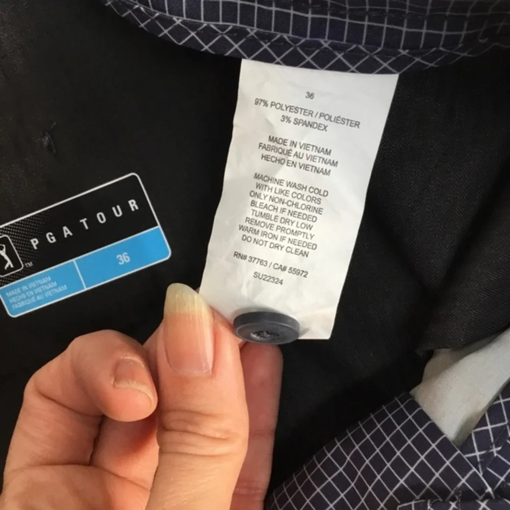 Men’s PGA Tour Blue & White Check‎ Golf Shorts Size 36